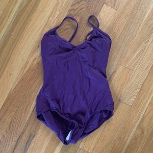 Purple Natalie Pinch Front Camisole Leotard